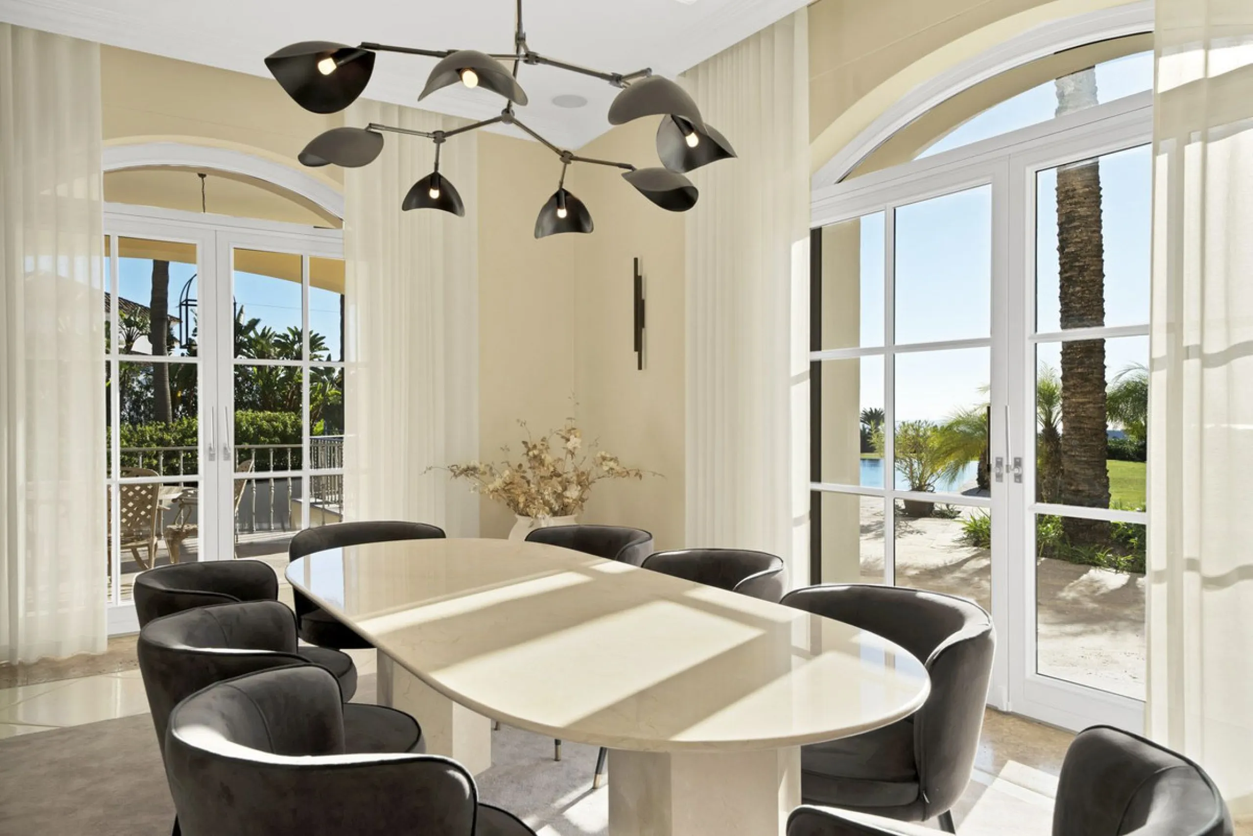 This exclusive property offers stunning views of the sea, the Spanish and African coasts and Gibraltar and is situated in a very private and protected location in the elegant and gated Marbella Club Golf Resort. Built with the highest quality; solid woode