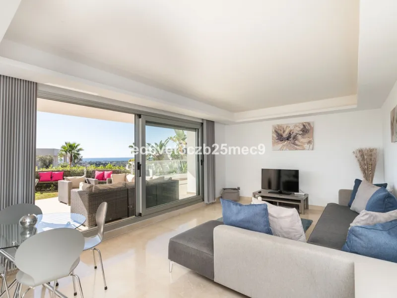 Enjoy breathtaking views of the Mediterranean Sea from this elegant 3-bedroom apartment located in the prestigious Avalon community within Los Arqueros Golf Resort. This beautiful 3-bedroom, 2-bathroom south-facing residence offers a harmonious blend of m