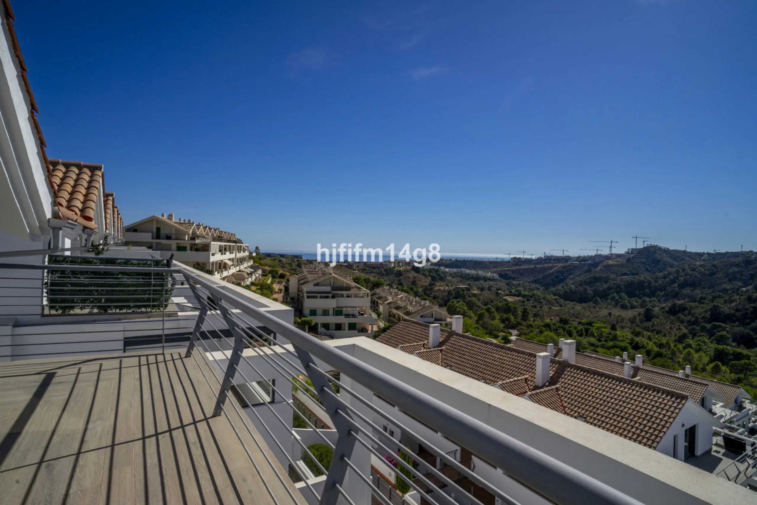 This stunning 2-bedroom duplex penthouse for sale in Ocean Hills, Estepona offers modern, luxurious living with breathtaking panoramic views of the Mediterranean Sea, the surrounding mountains, and the protected natural park that borders the community. Si