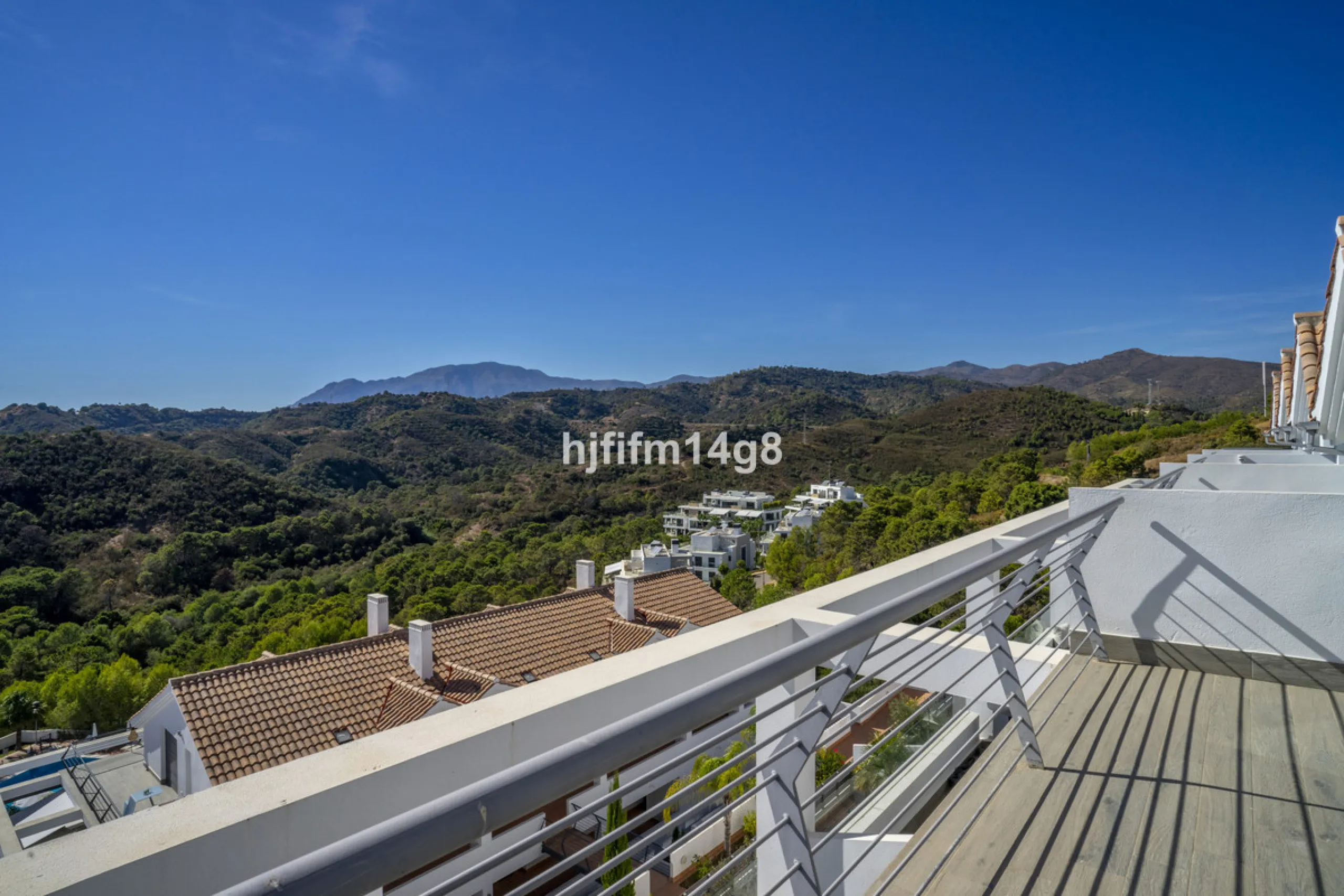 This stunning 2-bedroom duplex penthouse for sale in Ocean Hills, Estepona offers modern, luxurious living with breathtaking panoramic views of the Mediterranean Sea, the surrounding mountains, and the protected natural park that borders the community. Si