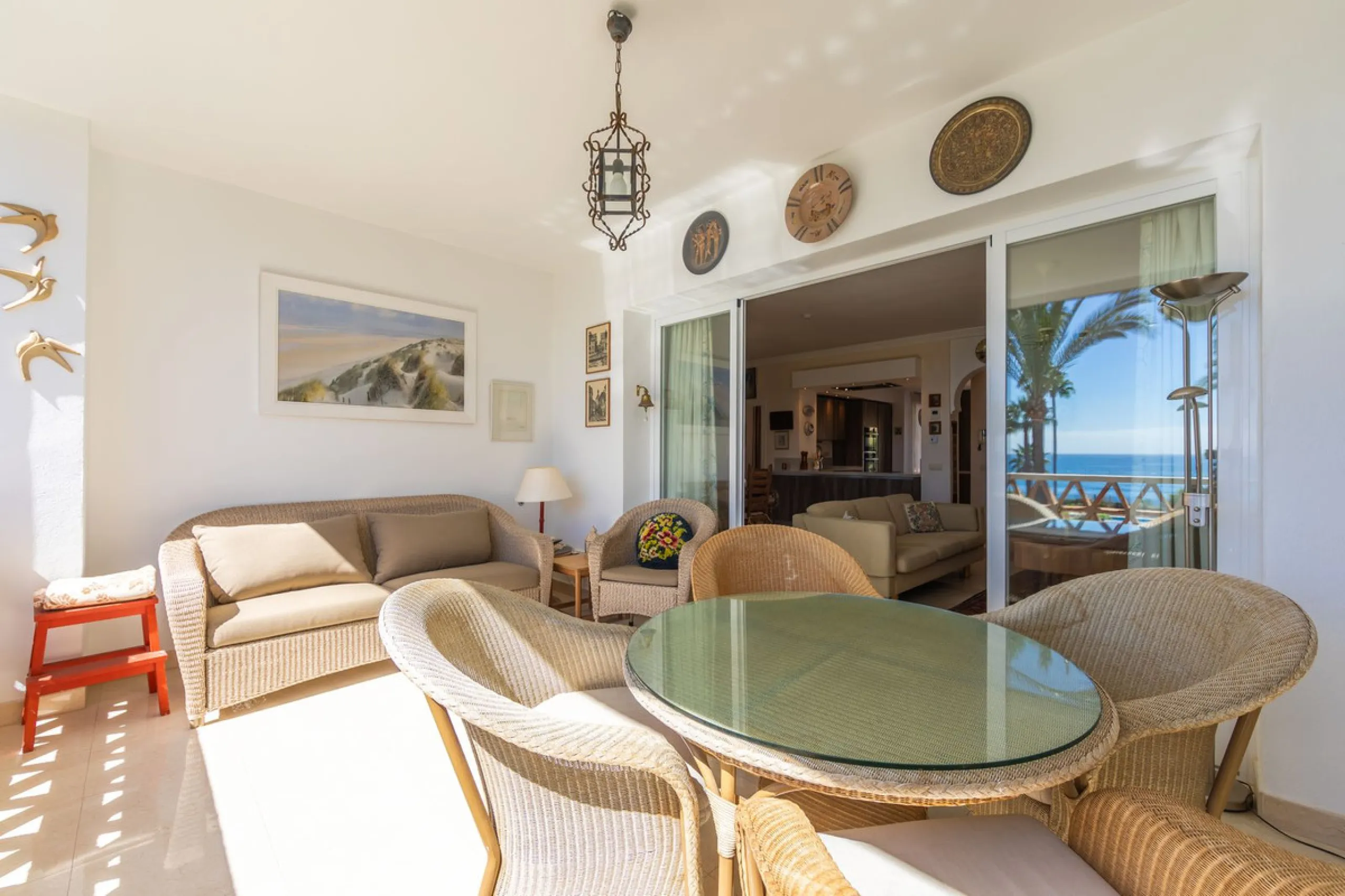 Stunning mid-floor apartment in the first line of the beach, with spectacular views of the sea, the beach, Gibraltar, and Africa, located in the exclusive Bay of Casares next to a protected historic area with an ancient Arab tower, within the prestigious 