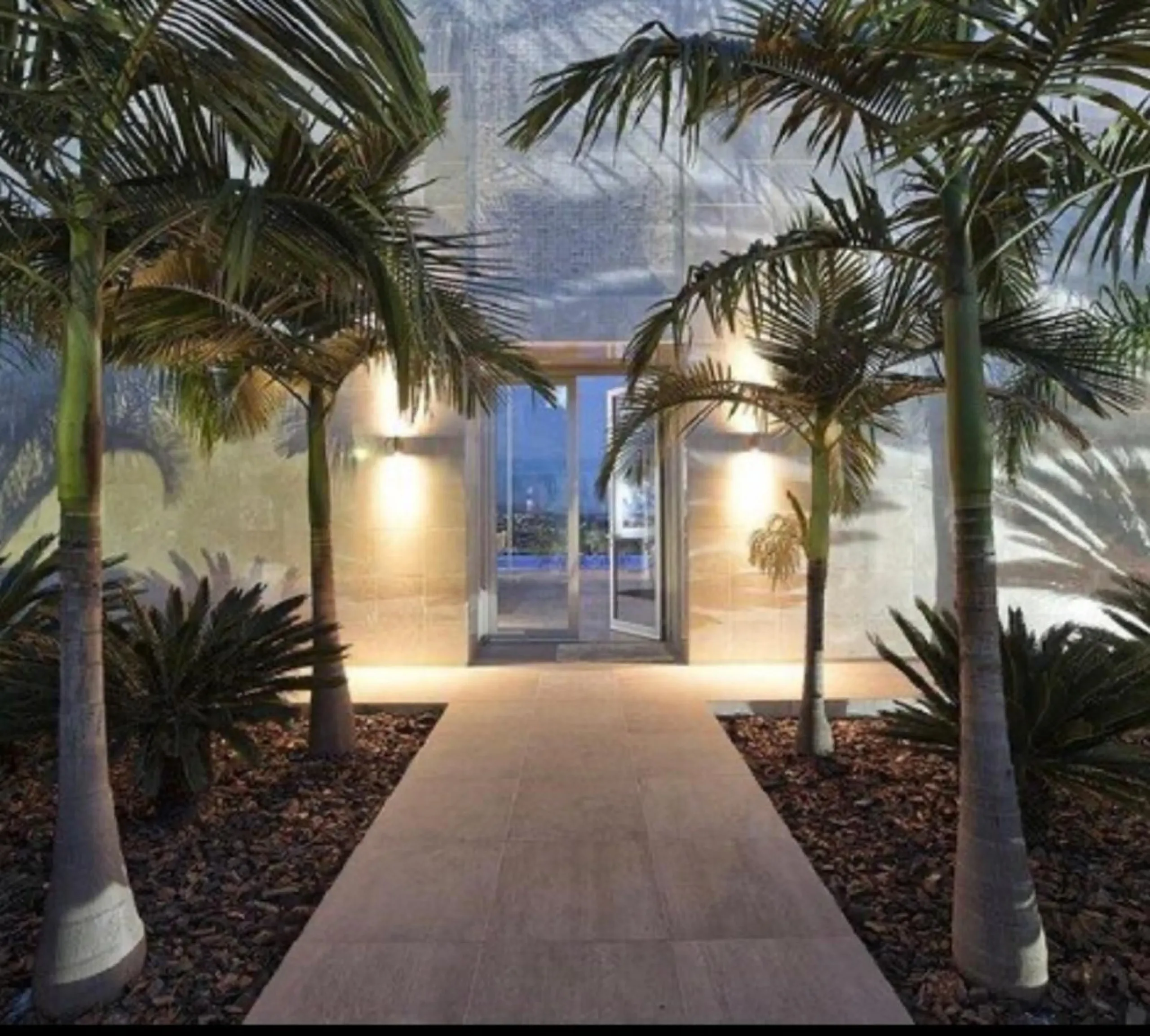 Amazing views from a super, ultra modern house with double height ceilings.