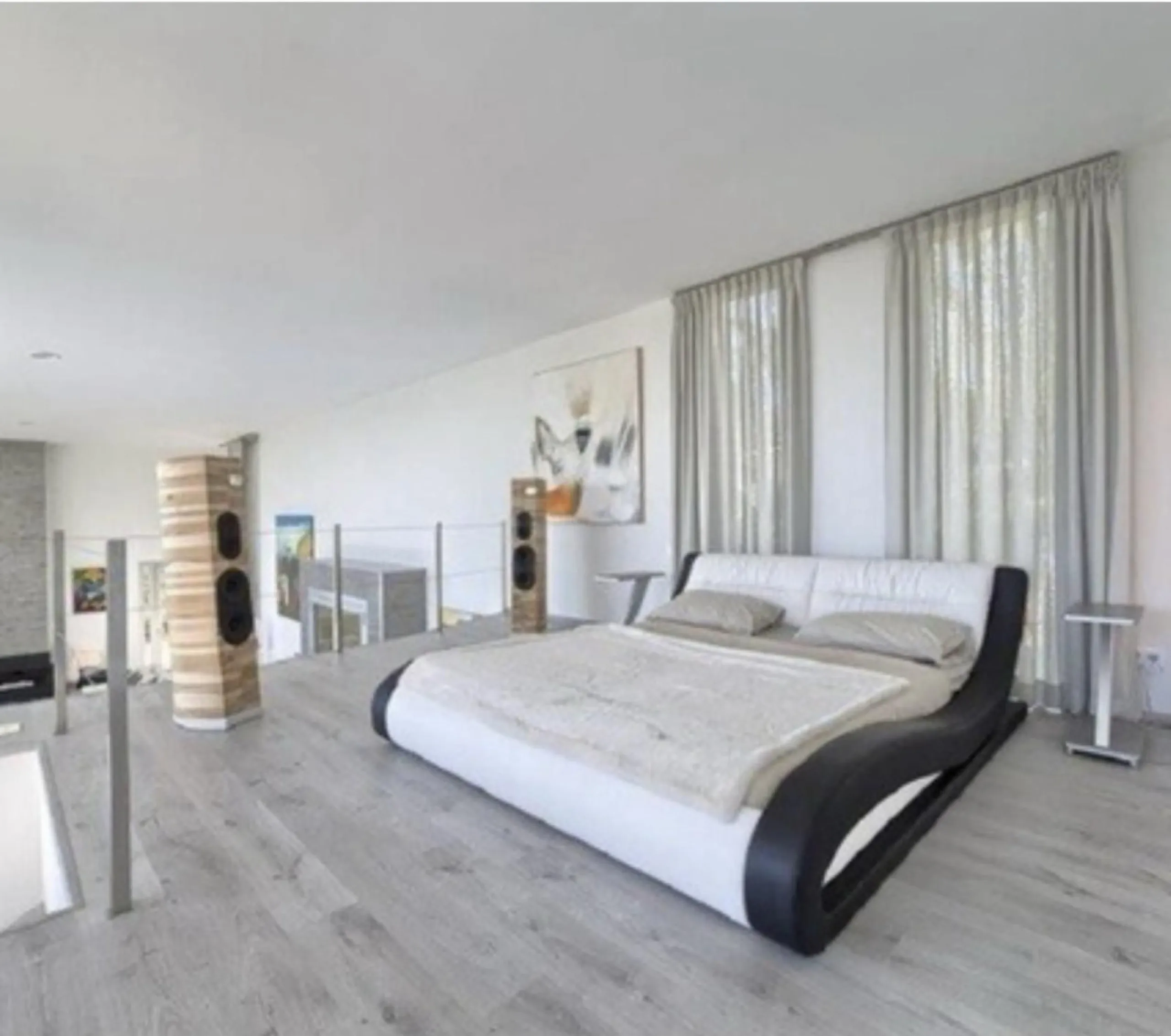 Amazing views from a super, ultra modern house with double height ceilings.