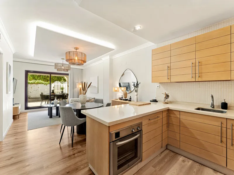 Sylish ground-floor apartment for sale that perfectly blends comfort with coastal charm. Located just 150 meters from the beach in the well-established Noray urbanisation, this home is designed for both year-round living and relaxing seaside getaways. Its