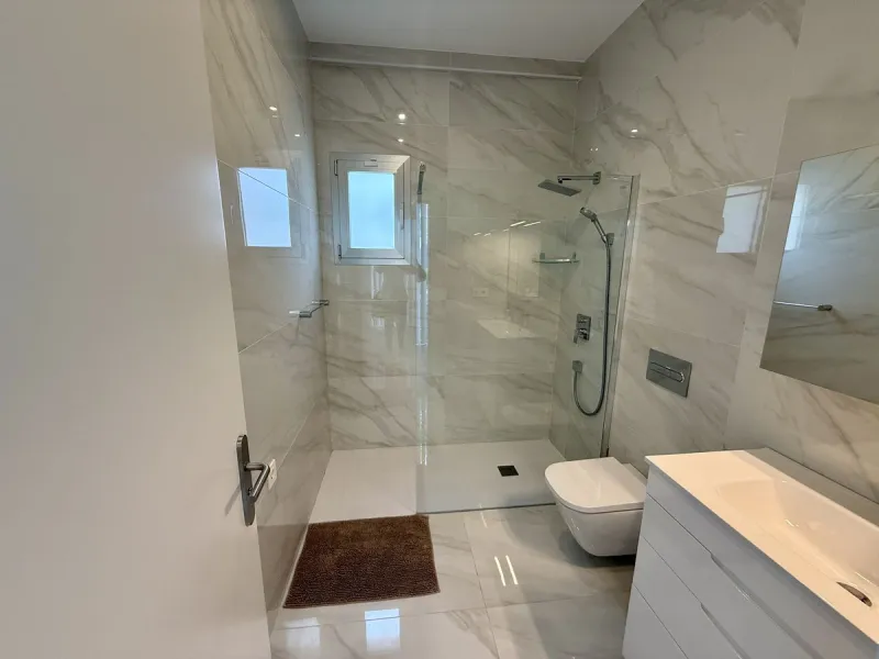 Amazing views from a super, ultra modern house with double height ceilings.