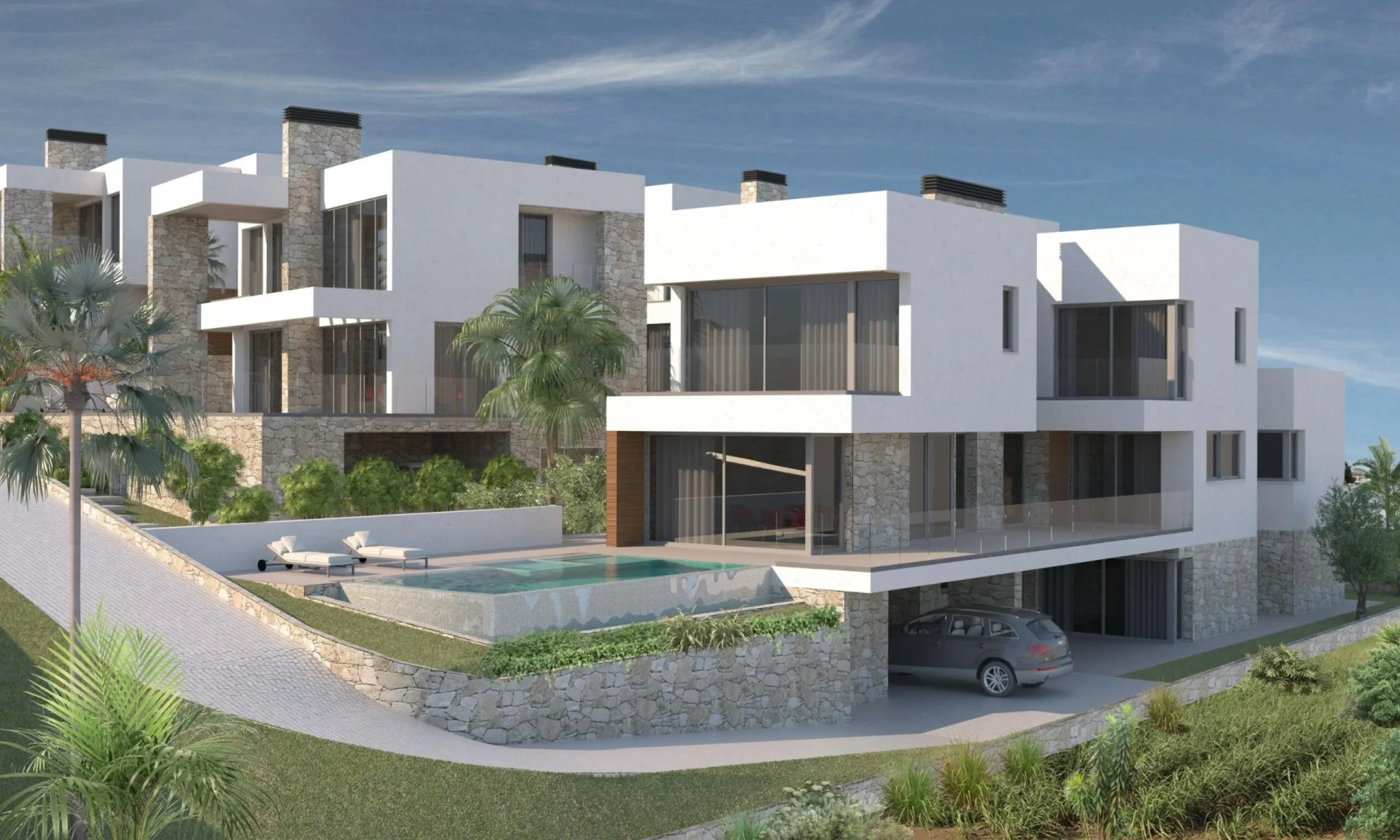 Exclusive New Villas for Sale in Las Farolas, Mijas Costa& & Prime Location by the Sea on the Costa del Sol& Discover this new development of 7 luxury villas located in the prestigious and well-established Las Farolas urbanization, between Fuengi