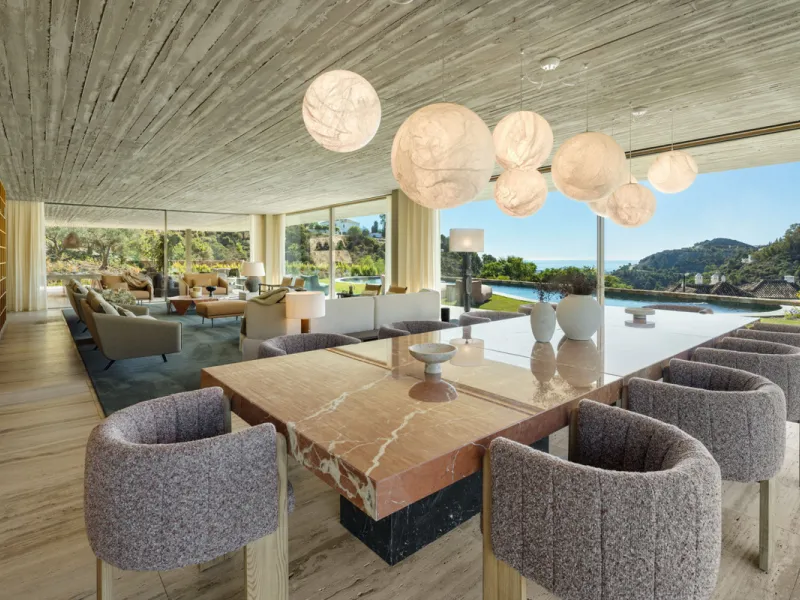 This Villa sets a new benchmark for refined living within the prestigious El Madroñal area in Benahavís.  Positioned in one of the most sought-after gated communities, the south-west facing villa offers sweeping panoramic views of the Mediterranean Sea an