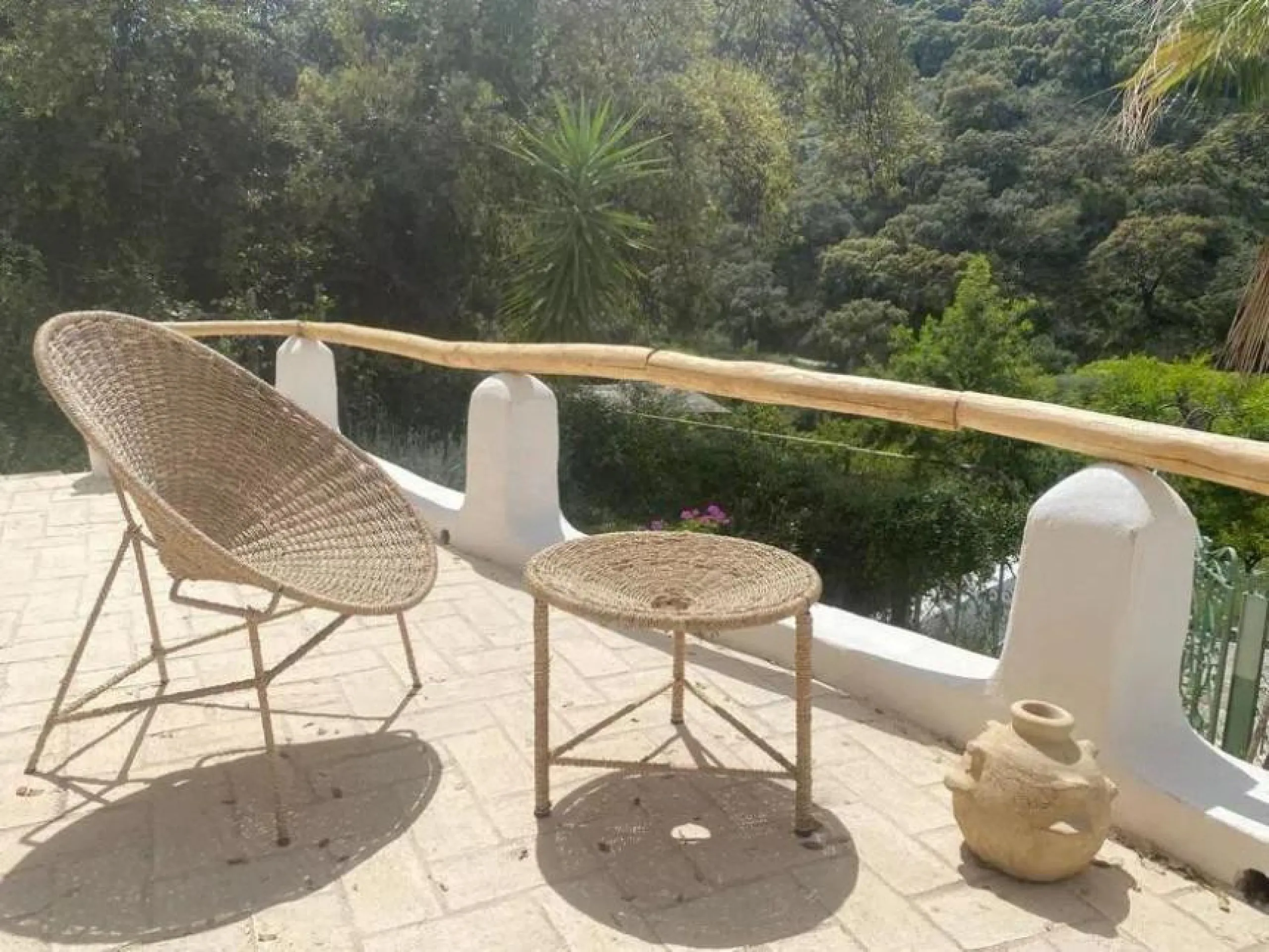 A biodynamic farm 20 minutes from Marbella, in a unique natural setting, with a river and mineral water spring at the foot of the farm, surrounded by trees. This self-sufficient farm boasts a wide variety of fruit trees and an organic garden.