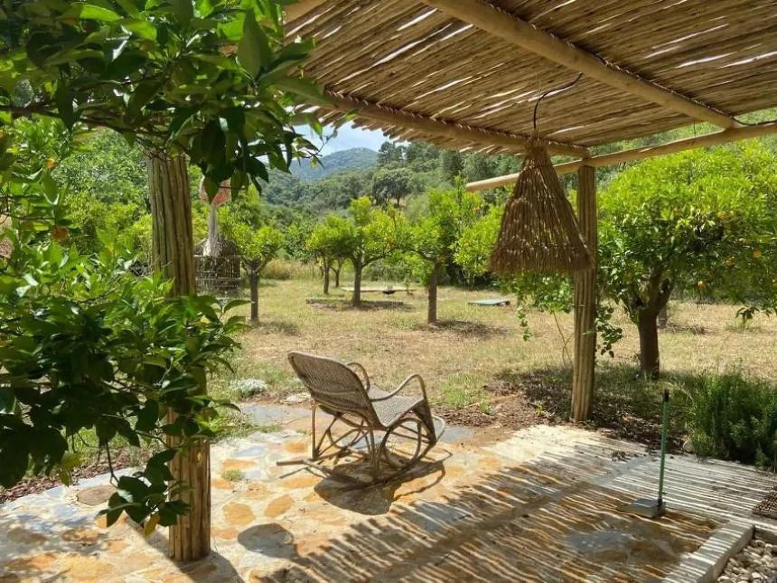 A biodynamic farm 20 minutes from Marbella, in a unique natural setting, with a river and mineral water spring at the foot of the farm, surrounded by trees. This self-sufficient farm boasts a wide variety of fruit trees and an organic garden.