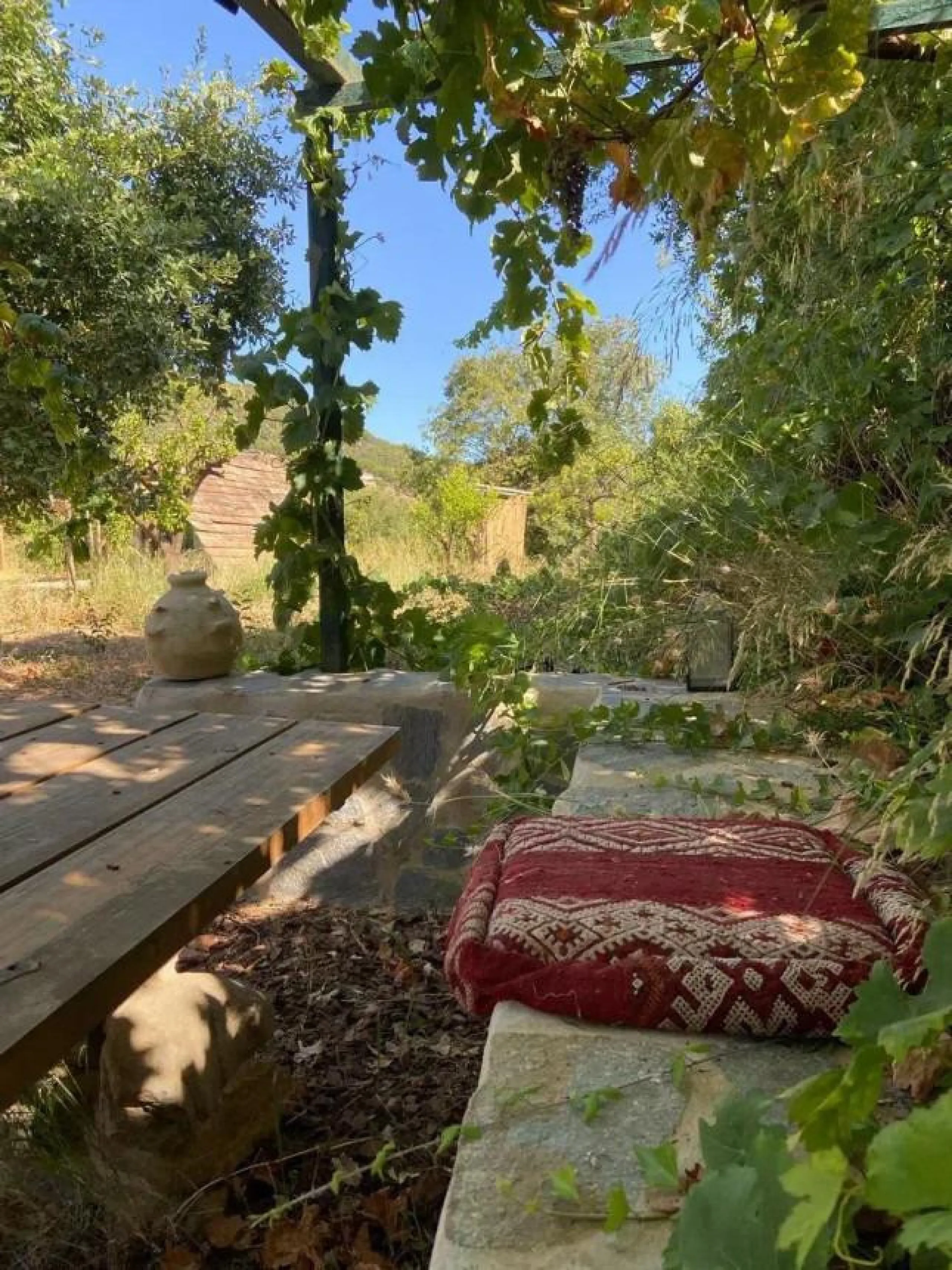 A biodynamic farm 20 minutes from Marbella, in a unique natural setting, with a river and mineral water spring at the foot of the farm, surrounded by trees. This self-sufficient farm boasts a wide variety of fruit trees and an organic garden.