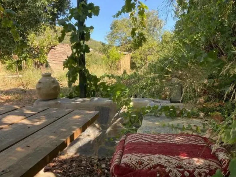 A biodynamic farm 20 minutes from Marbella, in a unique natural setting, with a river and mineral water spring at the foot of the farm, surrounded by trees. This self-sufficient farm boasts a wide variety of fruit trees and an organic garden.