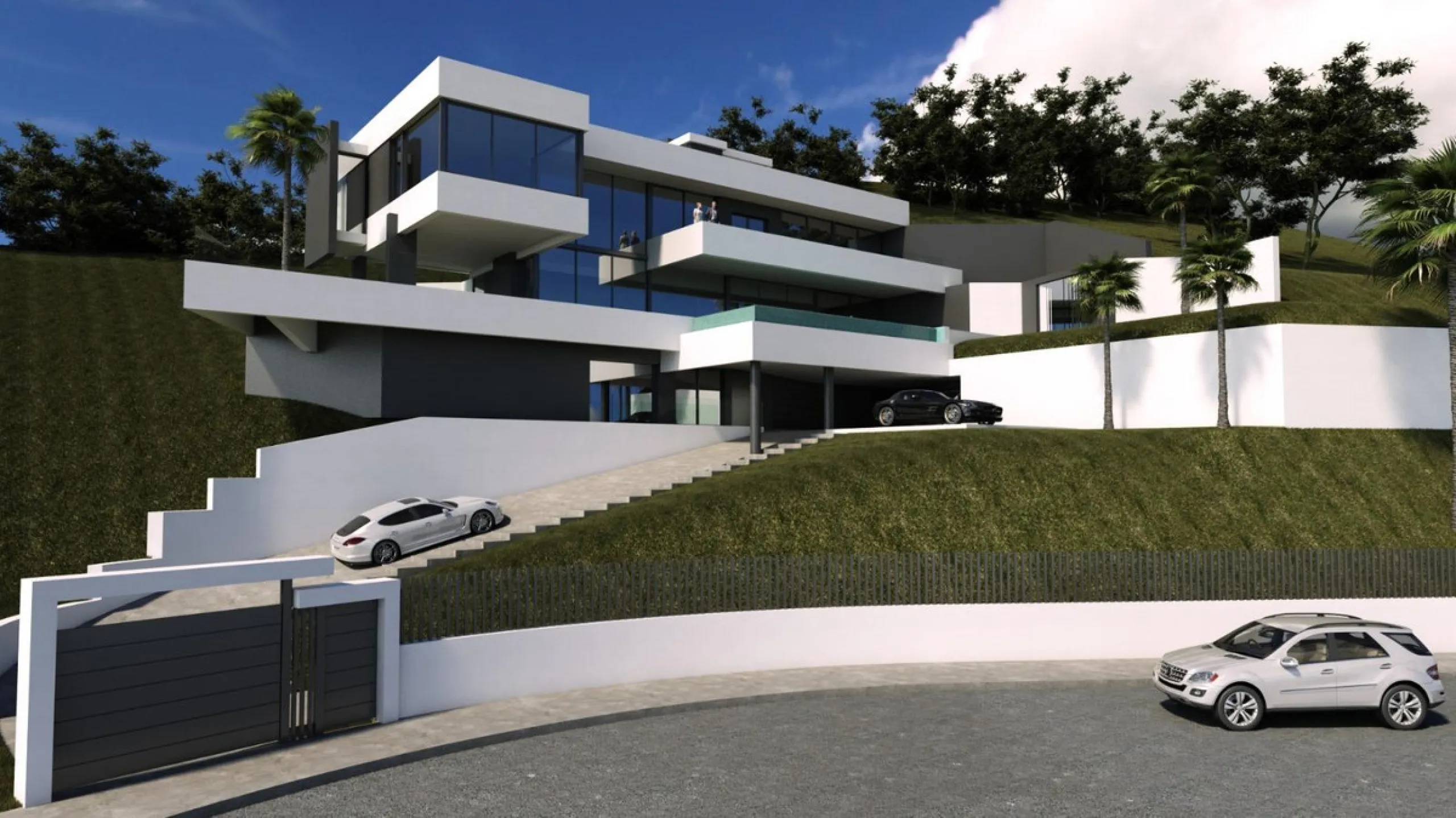 Land for sale in LOS ALTOS DE LOS MONTEROS urbanization, MARBELLA (MÁLAGA) with unobstructed views of the sea along with an attractive 4-storey single-family housing project, the building permit has been issued. The construction project is included in the