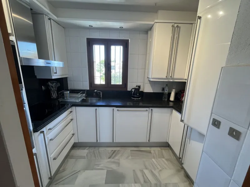 Welcome to this unique property situated in one of the most be beautiful complex on the Costa del Sol, Puebla Aida.  As you walk in you will find a landing leading onto the kitchen and a large living area with two terraces.  On this same landing there are