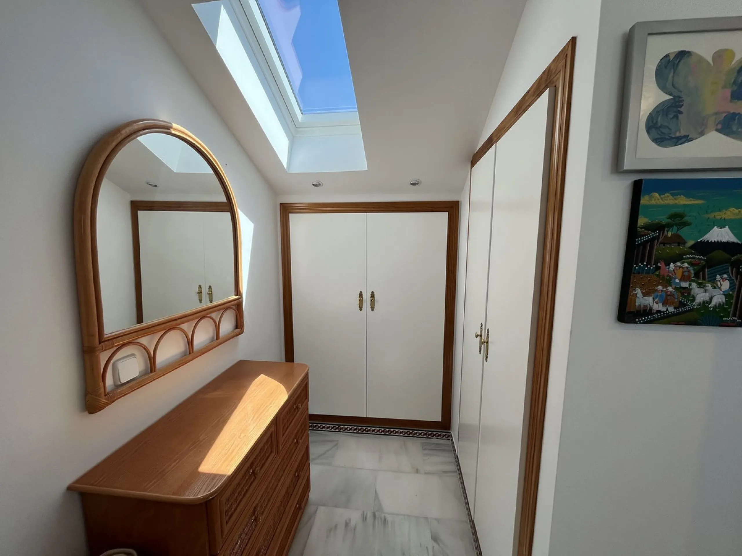 Welcome to this unique property situated in one of the most be beautiful complex on the Costa del Sol, Puebla Aida.  As you walk in you will find a landing leading onto the kitchen and a large living area with two terraces.  On this same landing there are