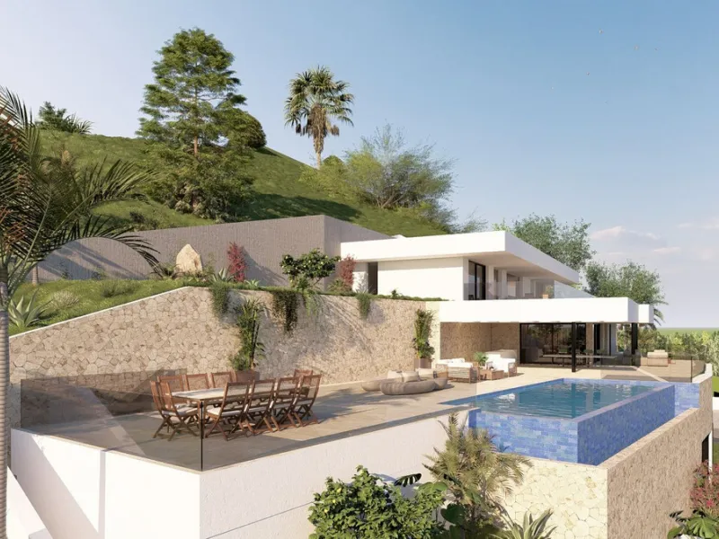 Prime south-facing plot with panoramic sea views with PLANNING PERMISSION AND PROJECT IN PLACE | Real de La Quinta, Benahavís.