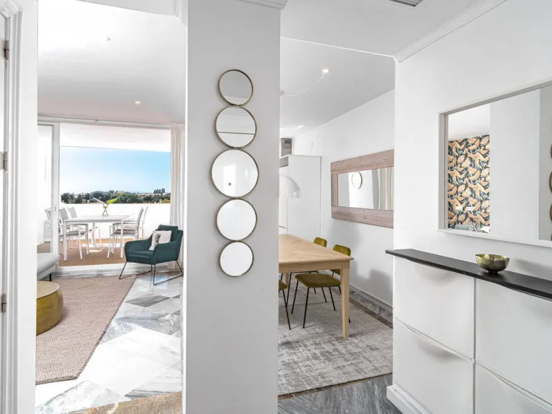 A superb west facing renovated duplex penthouse for sale in the popular El Dorado urbanisation in Nueva Andalucia, close to Puerto Banus