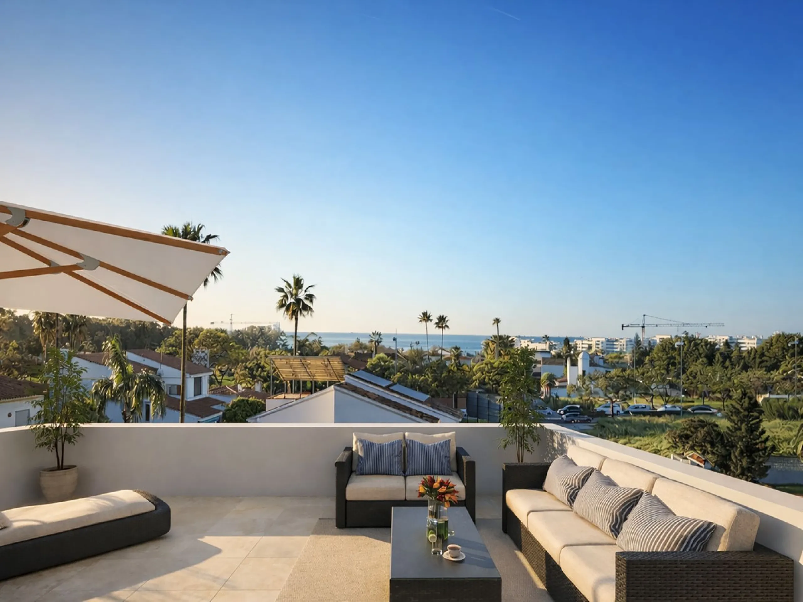 Brand new modern villa midway between the beach and the town of San Pedro Alcantara, walking distance to the amenities, shops & restaurants, boulevard & beach bars.