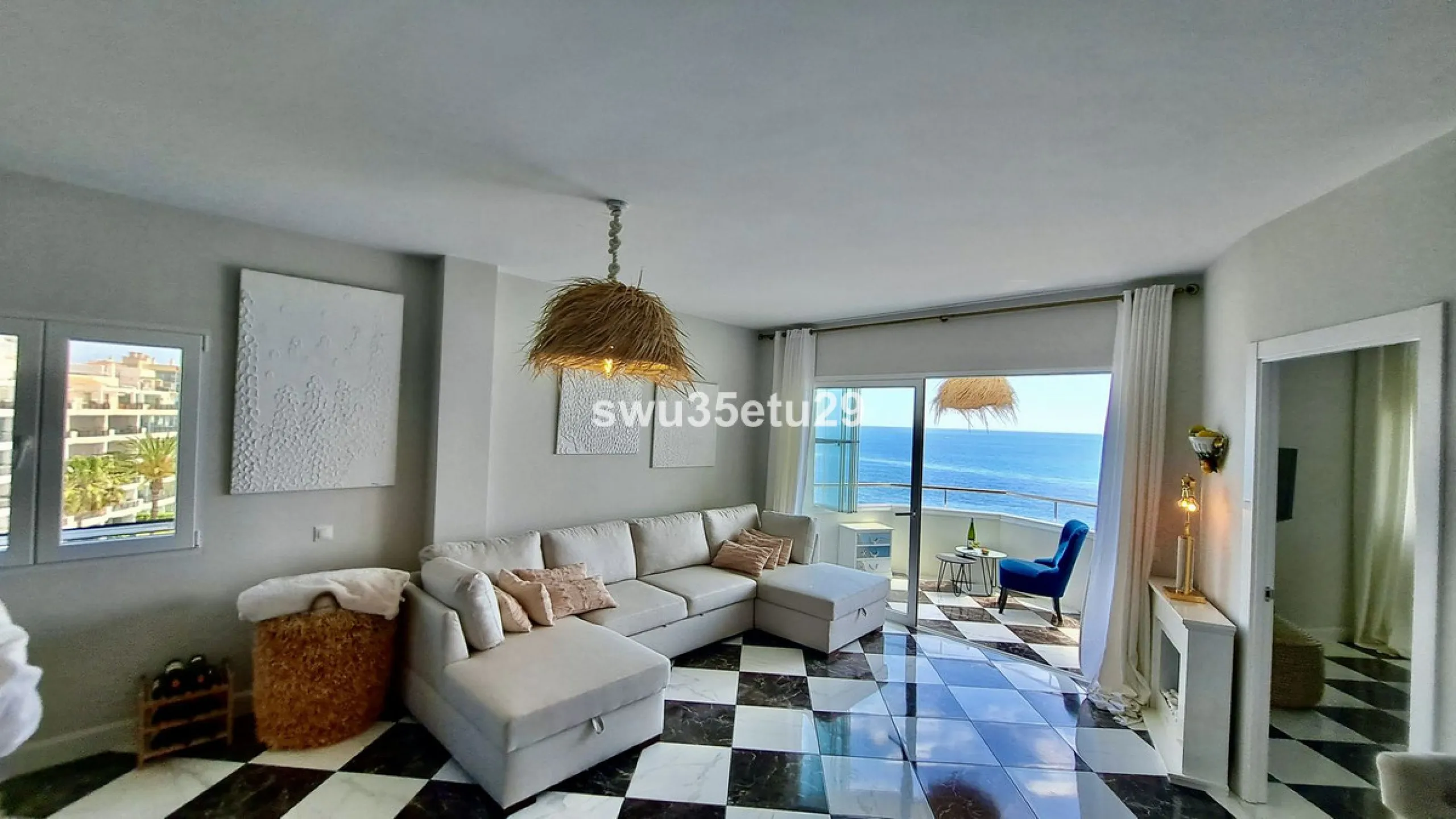 This fantastic first-line beach apartment with stunning sea views offers direct access to the communal gardens and beach.