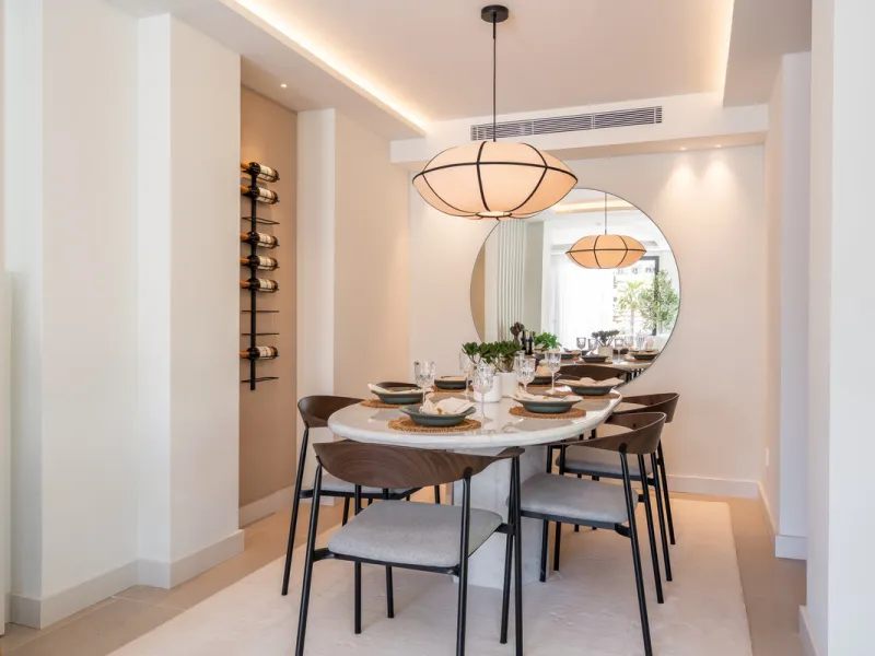 Welcome to a contemporary masterpiece located in the picturesque grounds of Los Naranjos Hill Club in La Cerquilla, Nueva Andalucía. This newly developed Andalusian-style villa offers privacy and elegance in a gated complex. The home's inviting interior i