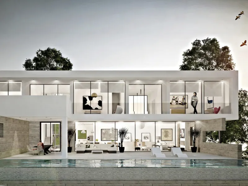 Set within the lush, green hills of La Mairena just 7 minutes from Marbella's finest beaches, this stunning detached villa is the perfect blend of modern design, peaceful surroundings, and panoramic views. Boasting a generous 553m² of built space and set 