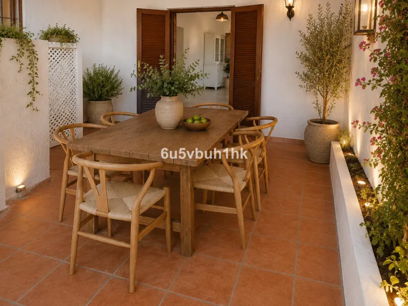 Located in the established Bahia Azul urbanisation, this traditional Spanish house offers an excellent opportunity to acquire a property with direct access to the beach and communal amenities.