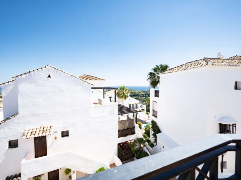 Nestled in the charming Andalusian-style urbanization of Pueblo Los Monteros in Altos de Marbella, this extraordinary apartment blends traditional elegance with modern sophistication. Originally two separate side-by-side duplex properties, this residence 