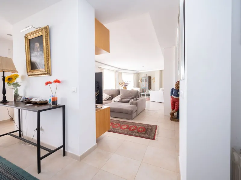 Nestled in the charming Andalusian-style urbanization of Pueblo Los Monteros in Altos de Marbella, this extraordinary apartment blends traditional elegance with modern sophistication. Originally two separate side-by-side duplex properties, this residence 