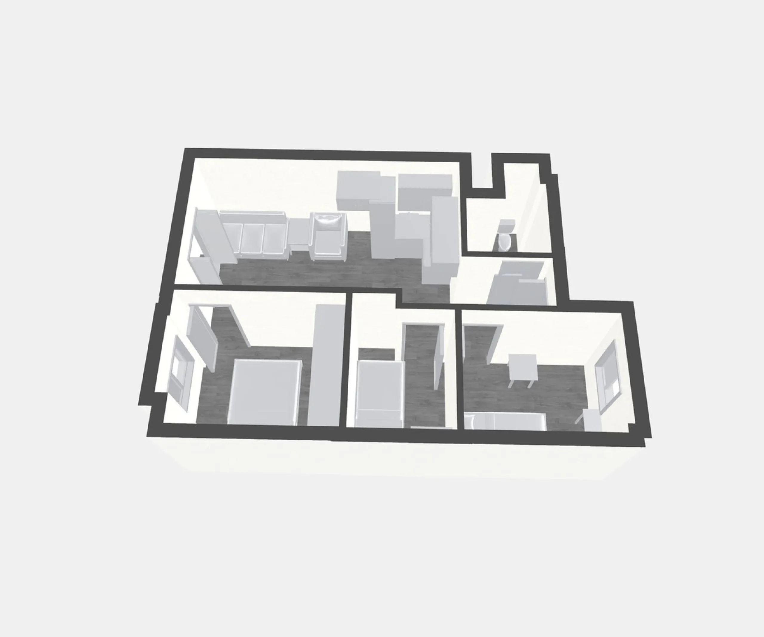 Apartment - Middle Floor Apartment в продаже в Málaga, Málaga. В доме 3 спален и 1 ванных комнат. Площадь дома 57 м²
