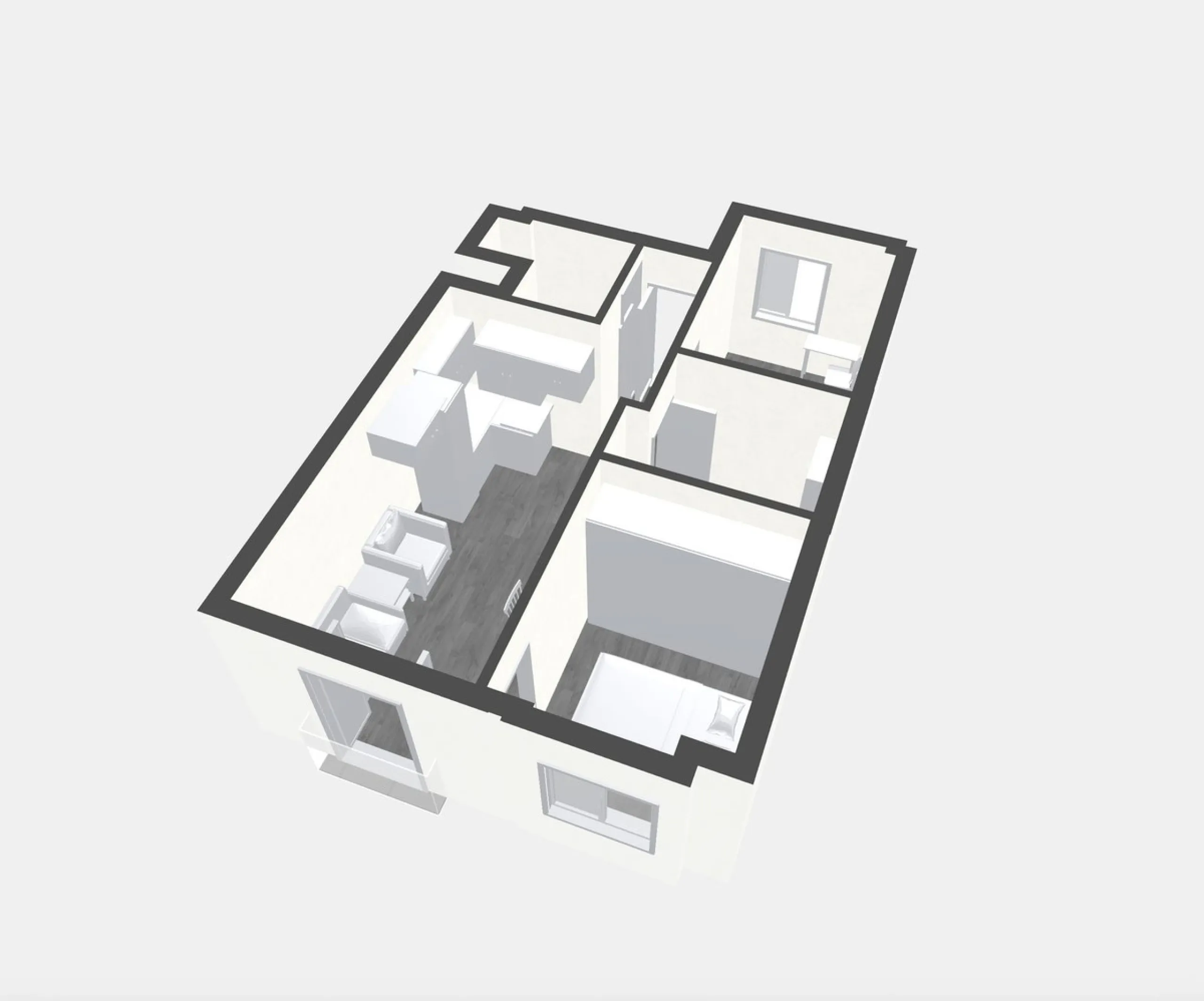 Apartment - Middle Floor Apartment в продаже в Málaga, Málaga. В доме 3 спален и 1 ванных комнат. Площадь дома 57 м²