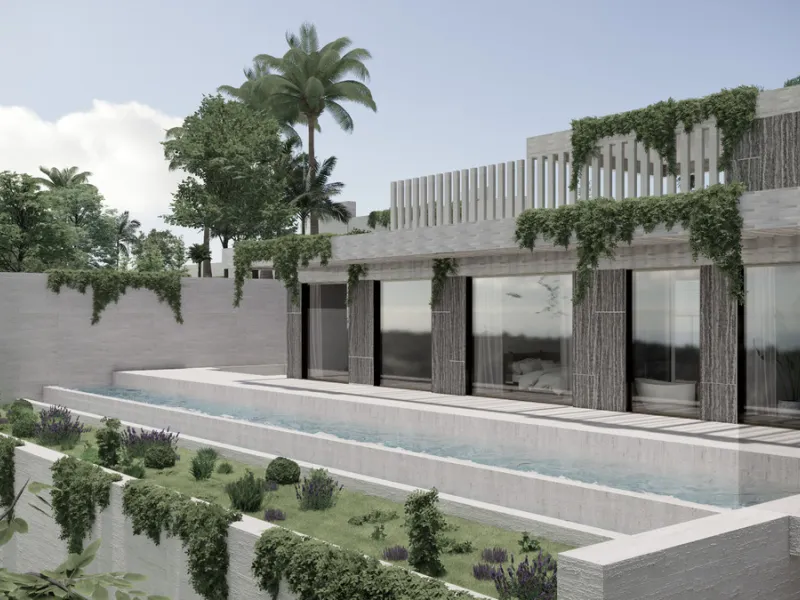 This modern luxury villa project, designed by a highly regarded Belgian architect, offers an exceptional opportunity to create your dream home in Monte Mayor, a prestigious and sought-after residential community in Benahavís. Spanning two floors plus a sp