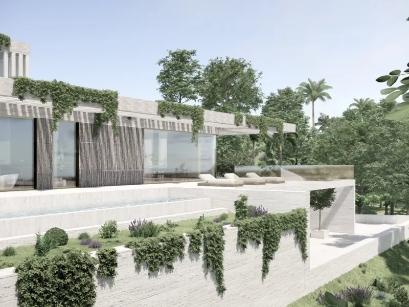 This modern luxury villa project, designed by a highly regarded Belgian architect, offers an exceptional opportunity to create your dream home in Monte Mayor, a prestigious and sought-after residential community in Benahavís. Spanning two floors plus a sp