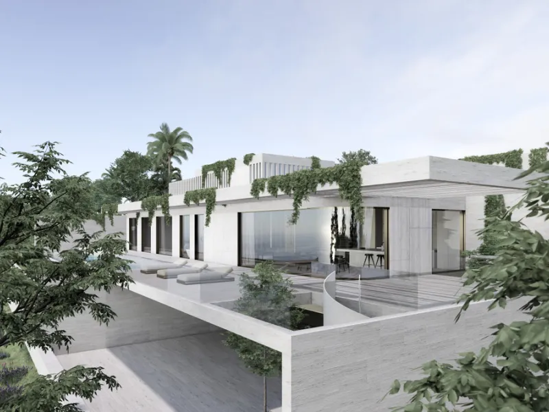This modern luxury villa project, designed by a highly regarded Belgian architect, offers an exceptional opportunity to create your dream home in Monte Mayor, a prestigious and sought-after residential community in Benahavís. Spanning two floors plus a sp