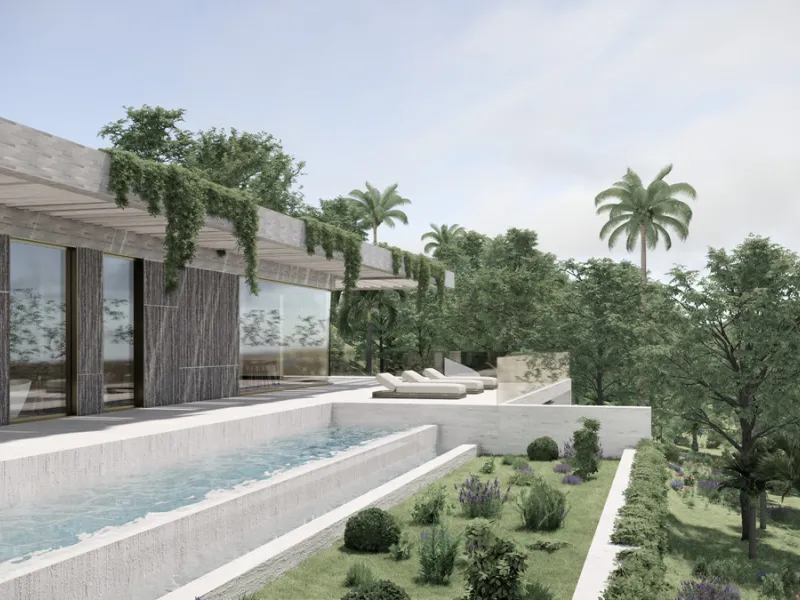 This modern luxury villa project, designed by a highly regarded Belgian architect, offers an exceptional opportunity to create your dream home in Monte Mayor, a prestigious and sought-after residential community in Benahavís. Spanning two floors plus a sp