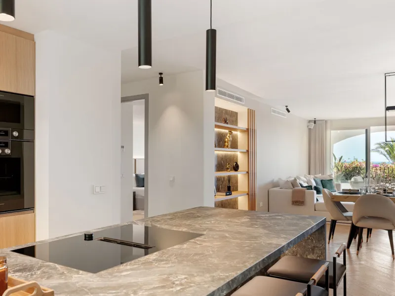 La Maison Saint Germain is an exceptional two-storey townhouse for sale  in the prestigious Golden Mile, a highly sought-after area known for its refined residences, excellent amenities, and seamless connectivity to Marbella's finest offerings. This newly