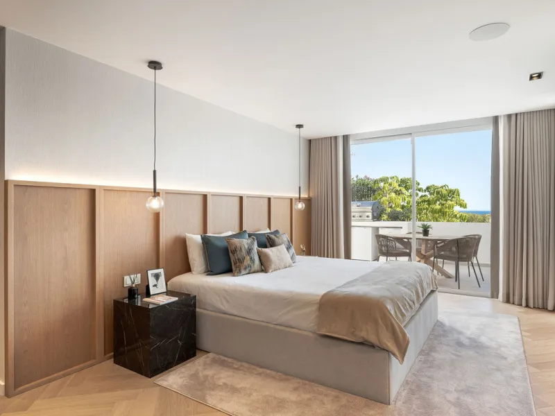 La Maison Saint Germain is an exceptional two-storey townhouse for sale  in the prestigious Golden Mile, a highly sought-after area known for its refined residences, excellent amenities, and seamless connectivity to Marbella's finest offerings. This newly