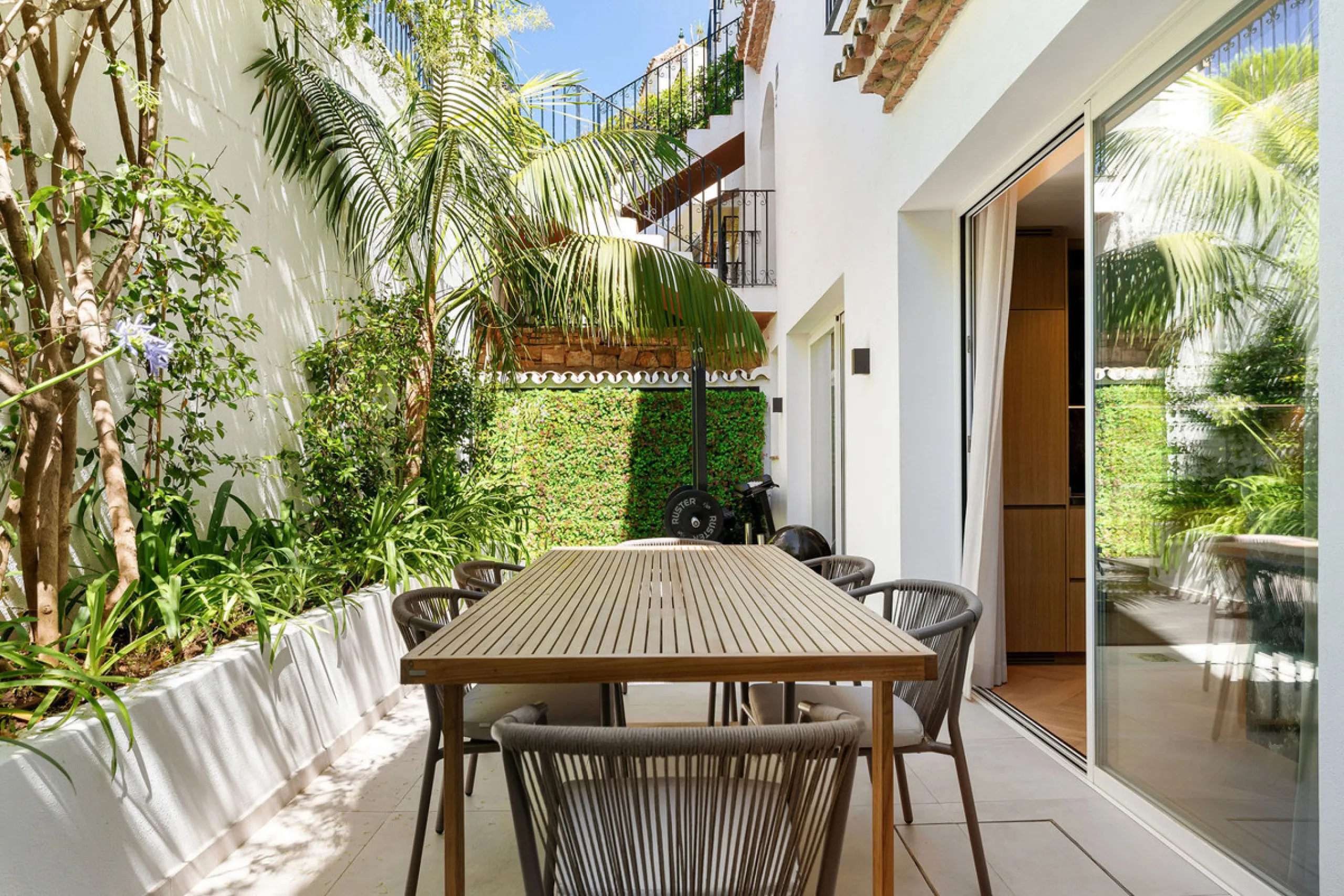 La Maison Saint Germain is an exceptional two-storey townhouse for sale  in the prestigious Golden Mile, a highly sought-after area known for its refined residences, excellent amenities, and seamless connectivity to Marbella's finest offerings. This newly