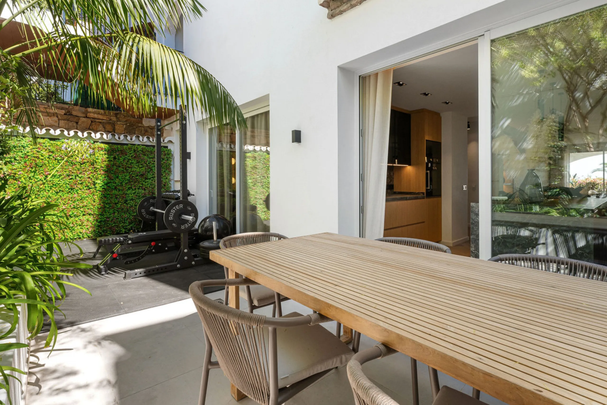 La Maison Saint Germain is an exceptional two-storey townhouse for sale  in the prestigious Golden Mile, a highly sought-after area known for its refined residences, excellent amenities, and seamless connectivity to Marbella's finest offerings. This newly