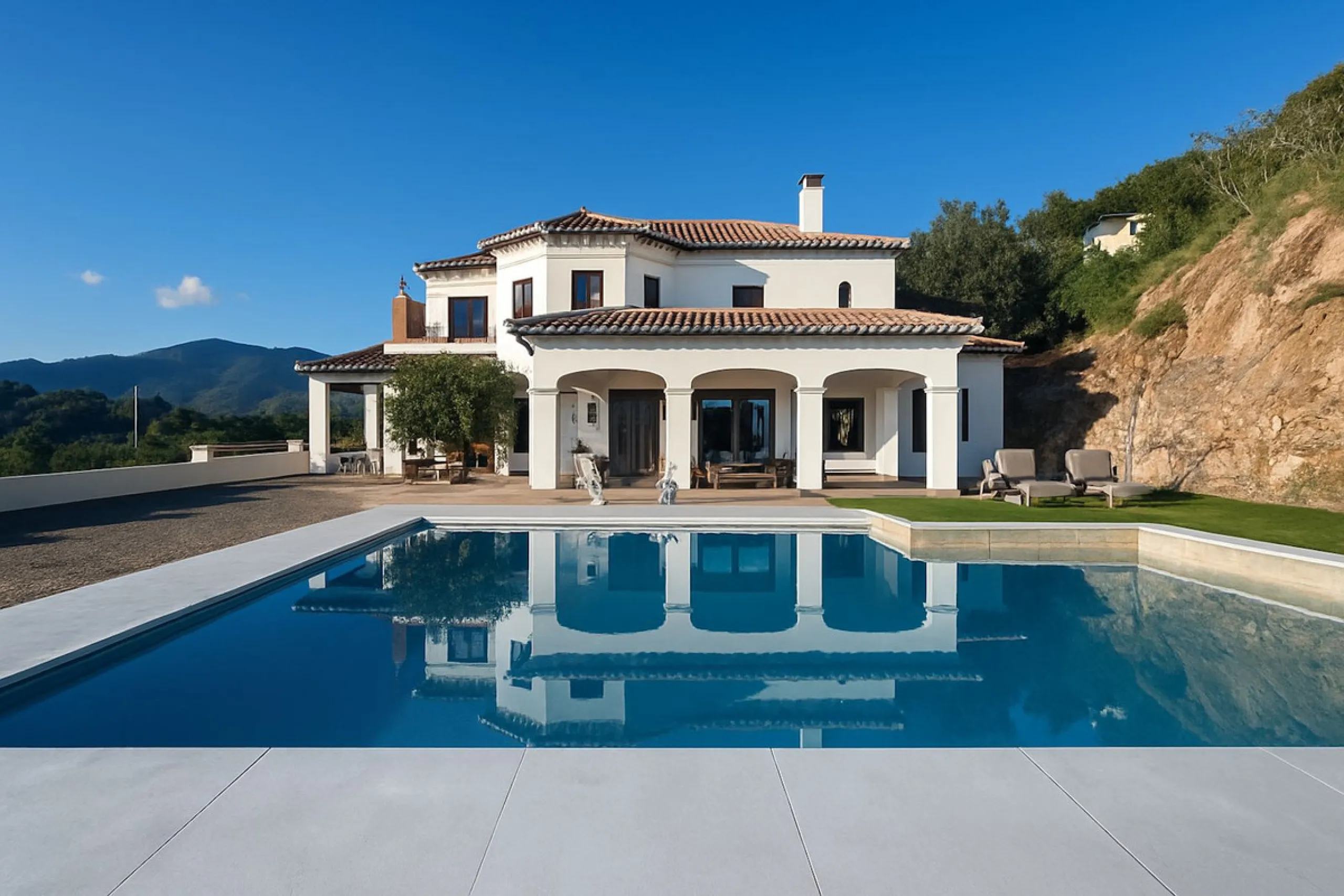Amazing villa with breathtaking panoramic views  over the Lake of Istan, the Mediterranean and the coast with a south to west orientation.