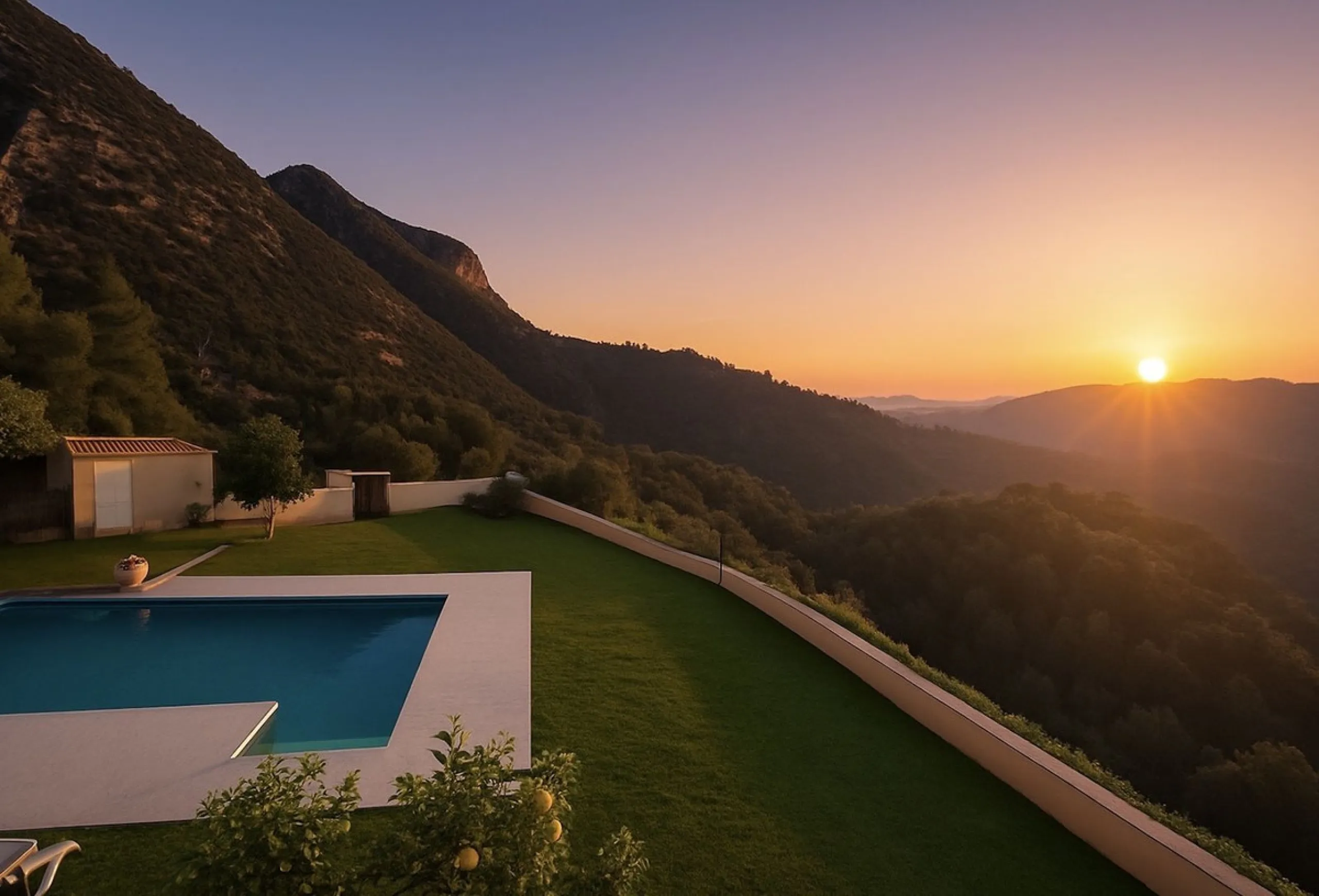 Amazing villa with breathtaking panoramic views  over the Lake of Istan, the Mediterranean and the coast with a south to west orientation.