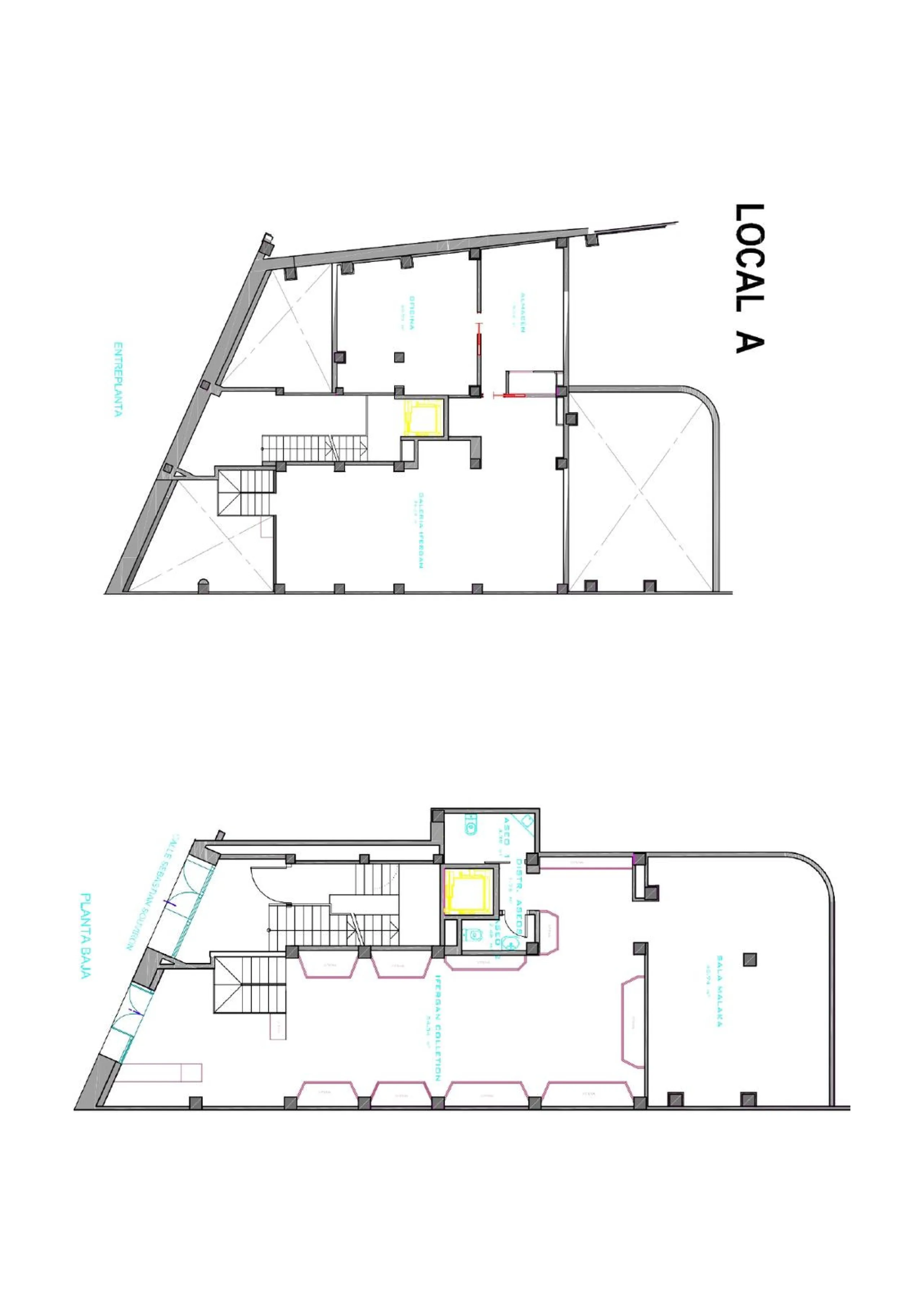 Located in Historic centre of Malaga, in one of the best areas of the city, this spacious commercial of 156 m2 built and 126 m2 mezzanine floor, is perfect for a wide variety of businesses.