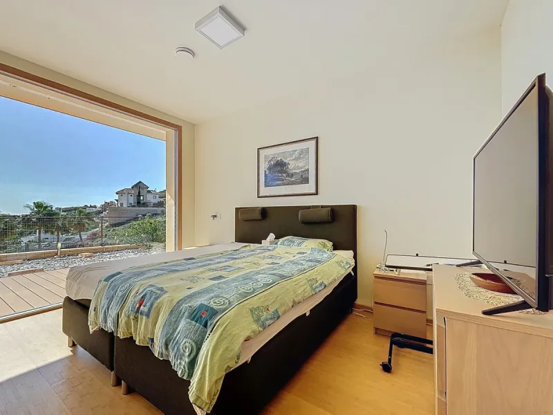 This luxurious Mediterranean villa in Torrox, Málaga, is spread across two floors and offers breathtaking sea views. The property is designed with sustainability in mind and is a true zero-energy home, maintaining a comfortable temperature year-round than