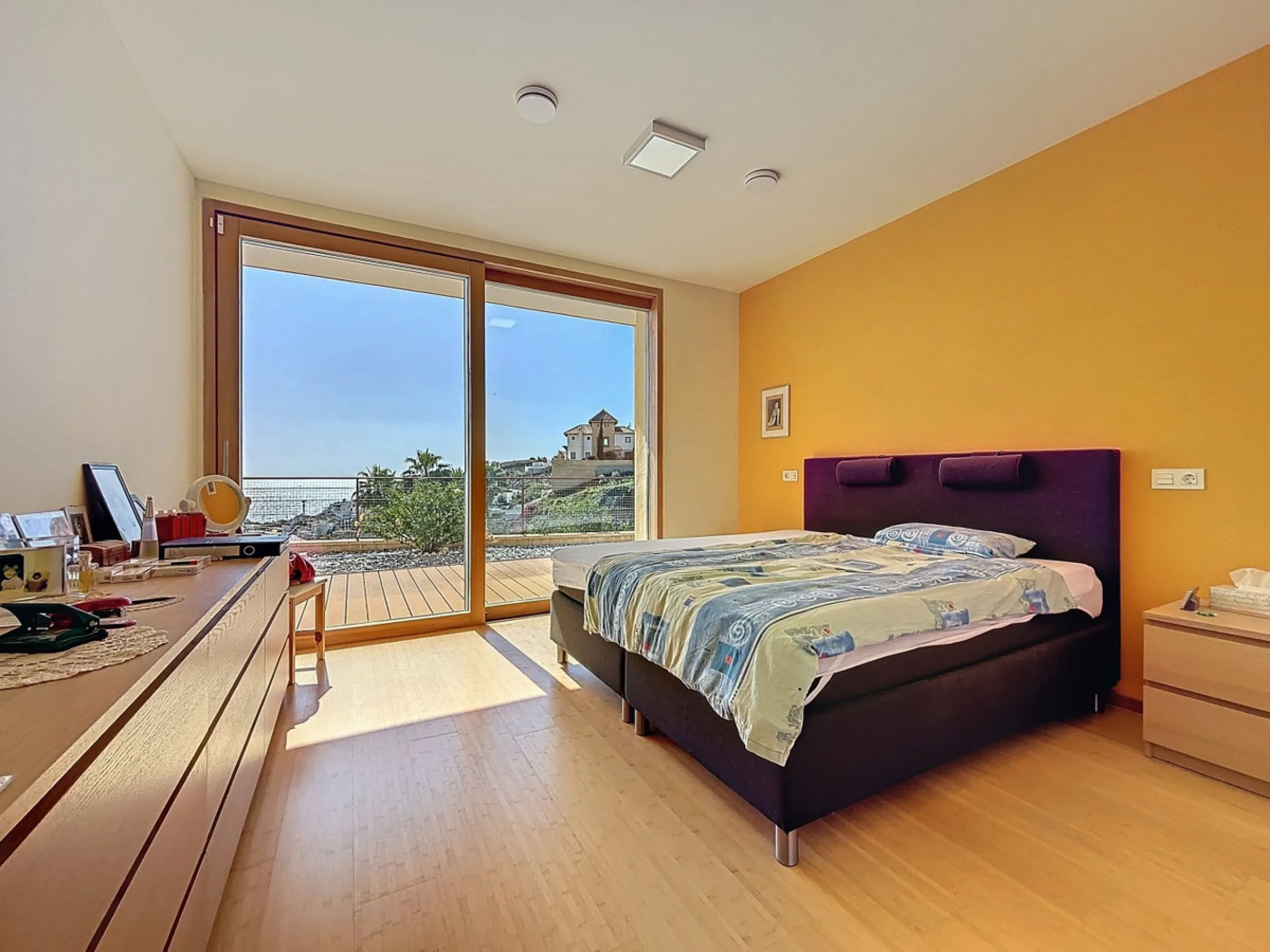 This luxurious Mediterranean villa in Torrox, Málaga, is spread across two floors and offers breathtaking sea views. The property is designed with sustainability in mind and is a true zero-energy home, maintaining a comfortable temperature year-round than
