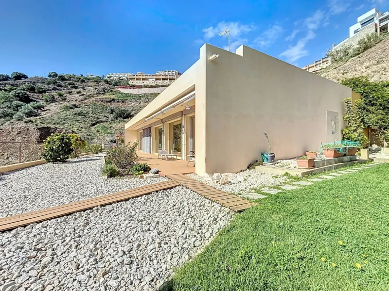 This luxurious Mediterranean villa in Torrox, Málaga, is spread across two floors and offers breathtaking sea views. The property is designed with sustainability in mind and is a true zero-energy home, maintaining a comfortable temperature year-round than