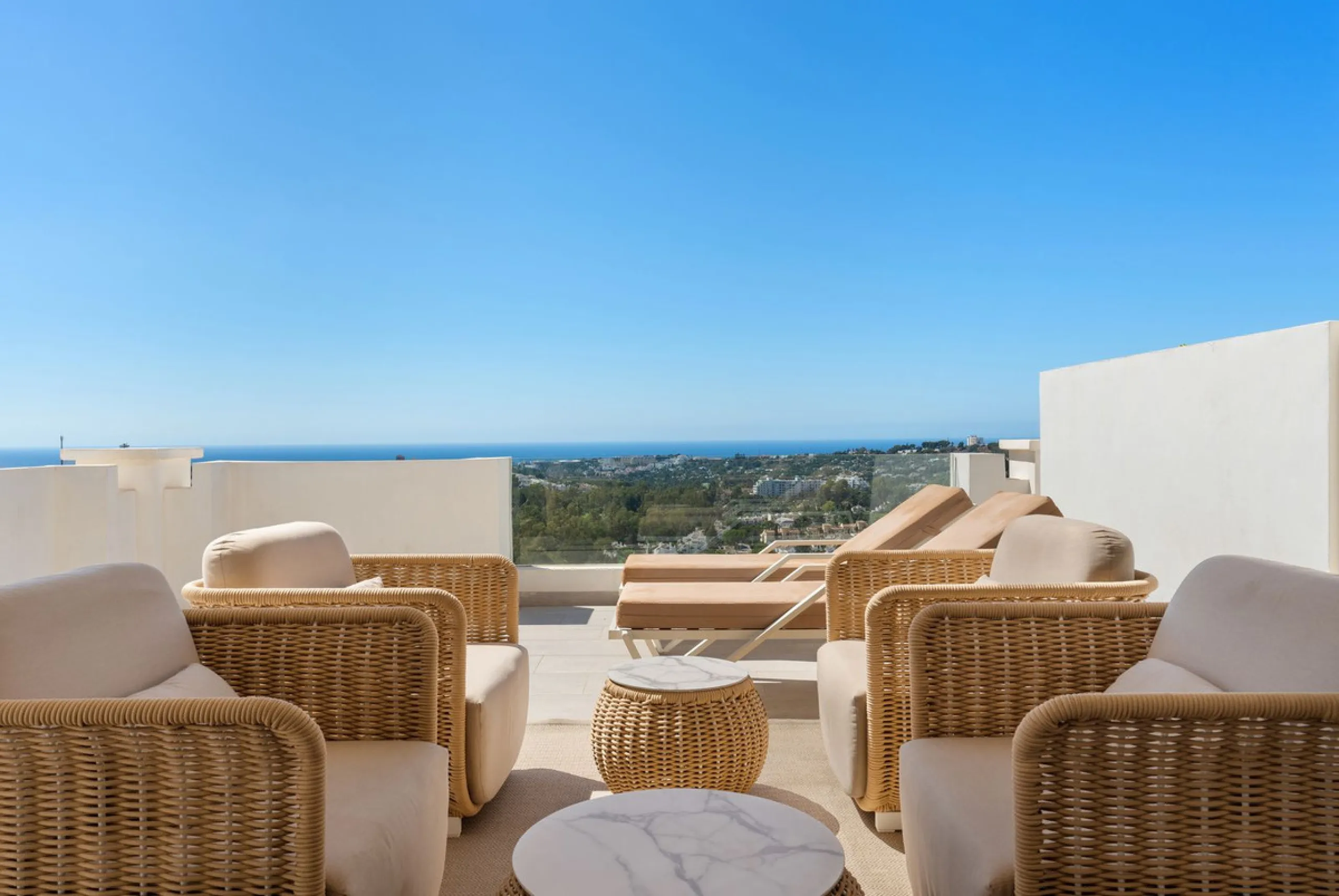 This stunning 2-bedroom, 2-bathroom penthouse is located in the newly built luxury complex, Nine Lions Residences. Set within an exclusive gated community, the apartment offers breathtaking panoramic views of the Mediterranean Sea. Designed for modern com