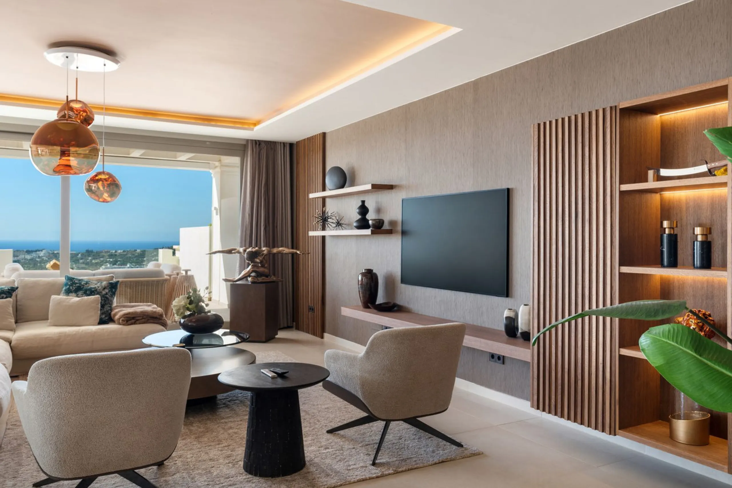 This stunning 2-bedroom, 2-bathroom penthouse is located in the newly built luxury complex, Nine Lions Residences. Set within an exclusive gated community, the apartment offers breathtaking panoramic views of the Mediterranean Sea. Designed for modern com
