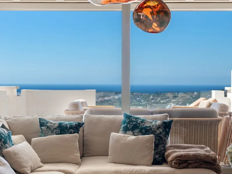 This stunning 2-bedroom, 2-bathroom penthouse is located in the newly built luxury complex, Nine Lions Residences. Set within an exclusive gated community, the apartment offers breathtaking panoramic views of the Mediterranean Sea. Designed for modern com