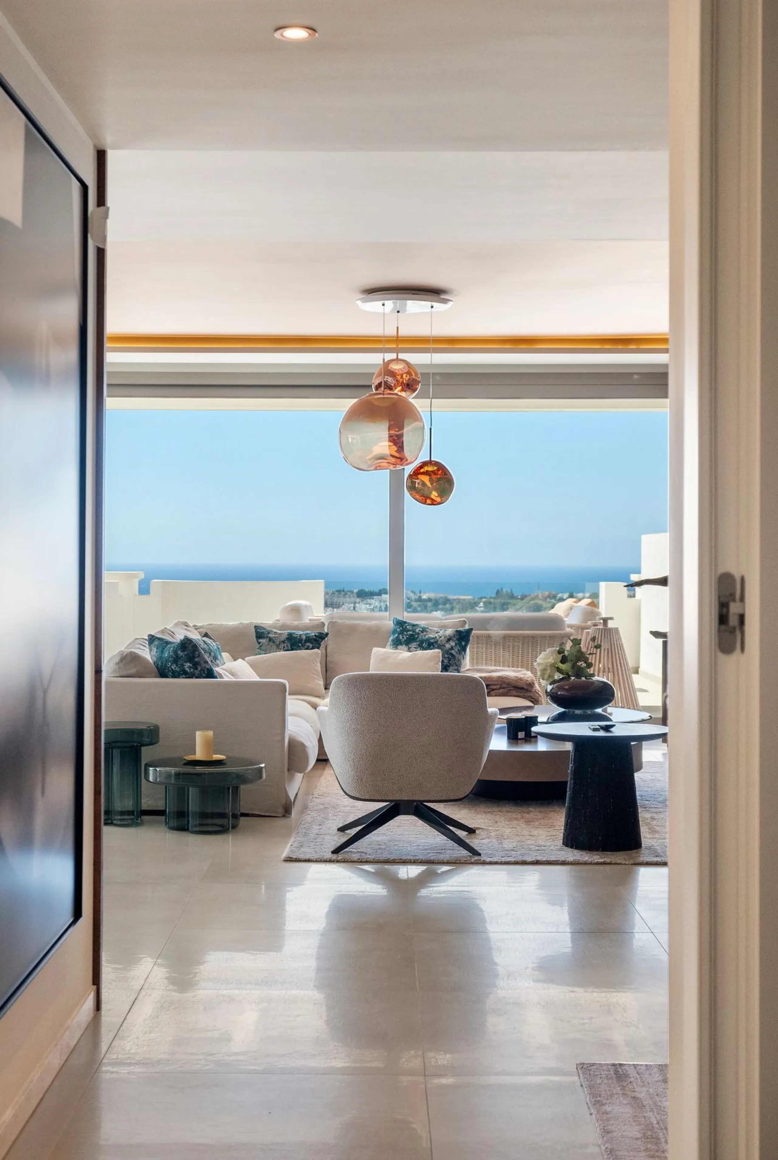 This stunning 2-bedroom, 2-bathroom penthouse is located in the newly built luxury complex, Nine Lions Residences. Set within an exclusive gated community, the apartment offers breathtaking panoramic views of the Mediterranean Sea. Designed for modern com
