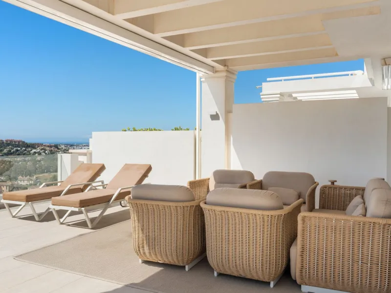 This stunning 2-bedroom, 2-bathroom penthouse is located in the newly built luxury complex, Nine Lions Residences. Set within an exclusive gated community, the apartment offers breathtaking panoramic views of the Mediterranean Sea. Designed for modern com