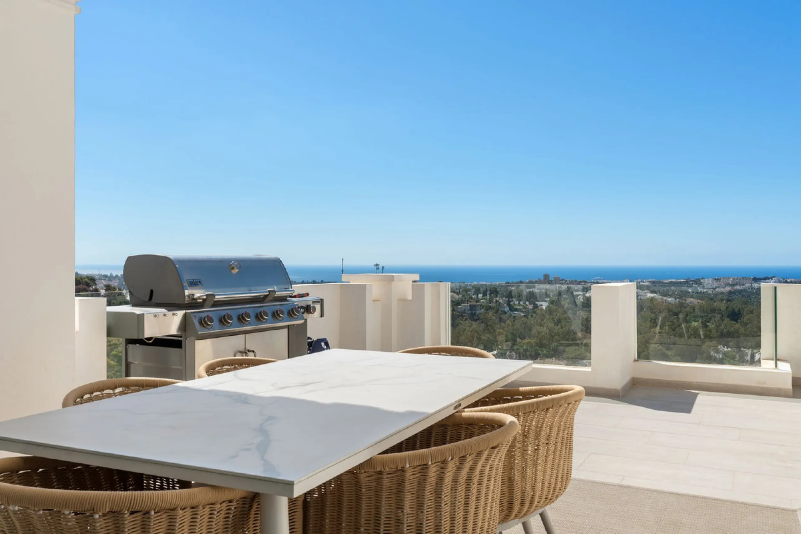 This stunning 2-bedroom, 2-bathroom penthouse is located in the newly built luxury complex, Nine Lions Residences. Set within an exclusive gated community, the apartment offers breathtaking panoramic views of the Mediterranean Sea. Designed for modern com