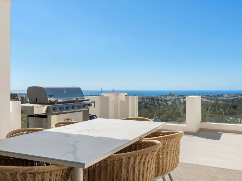 This stunning 2-bedroom, 2-bathroom penthouse is located in the newly built luxury complex, Nine Lions Residences. Set within an exclusive gated community, the apartment offers breathtaking panoramic views of the Mediterranean Sea. Designed for modern com